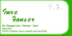 imre hanser business card